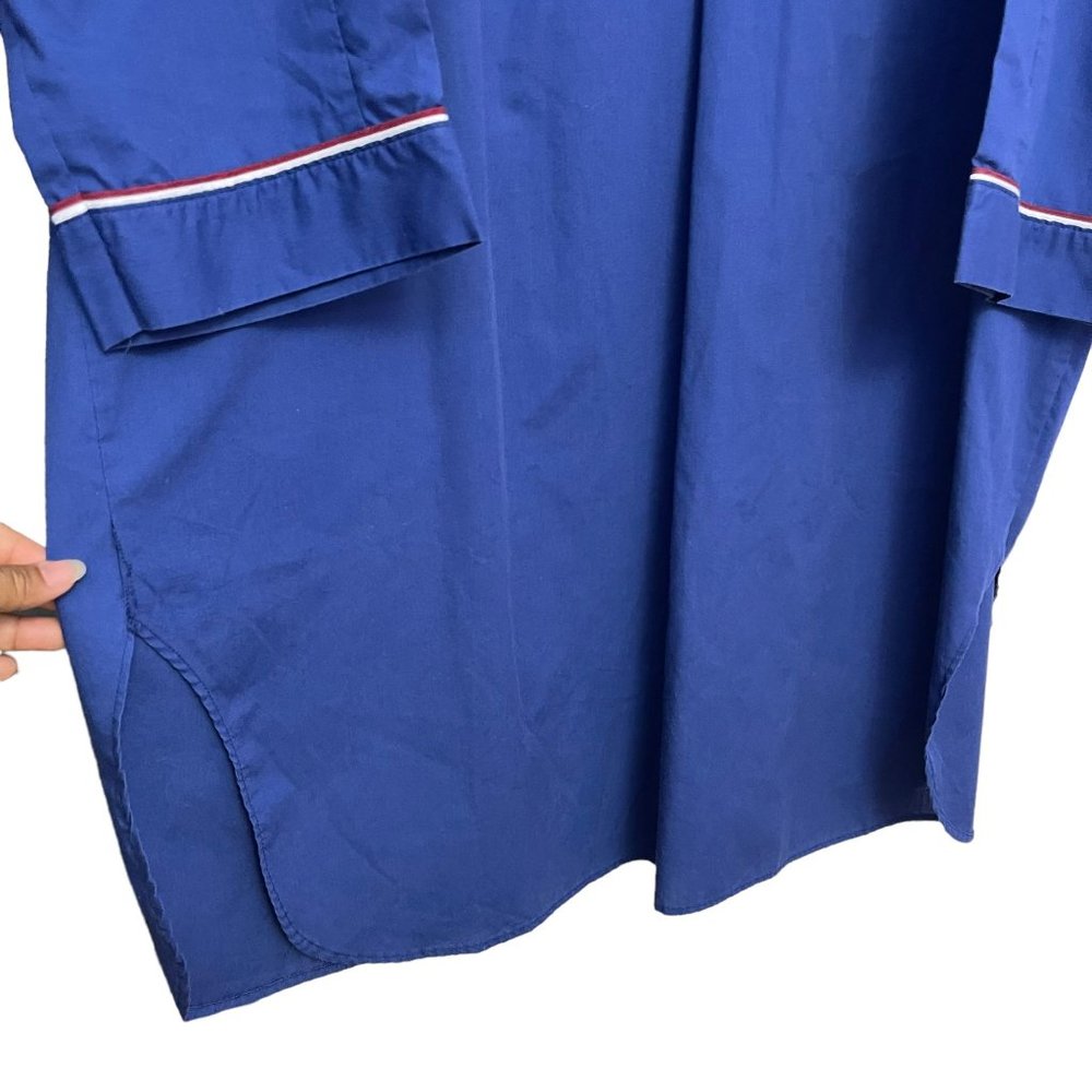 Pleetway Men's Long Sleeve Slip-on Blue Night Shirt Size L/XL - Picture 4 of 9